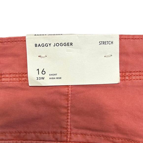 American Eagle Stretch Baggy High-Rise Jogger NWT Women's 16S Rust Red Cargo - Picture 5 of 9